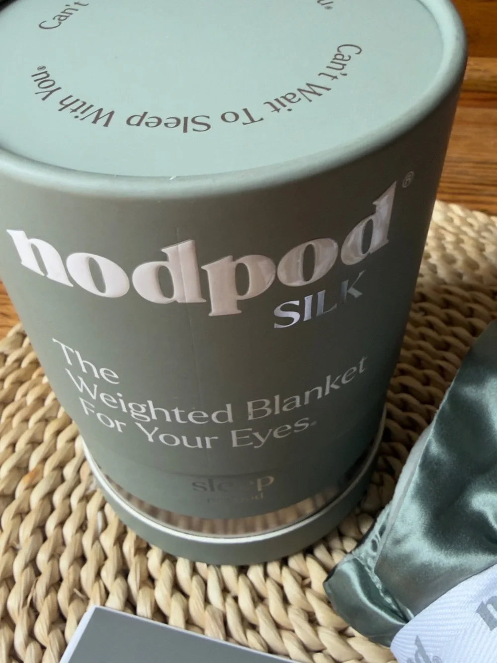 Nodpod Silk Weighted Eye Mask in Sage Green